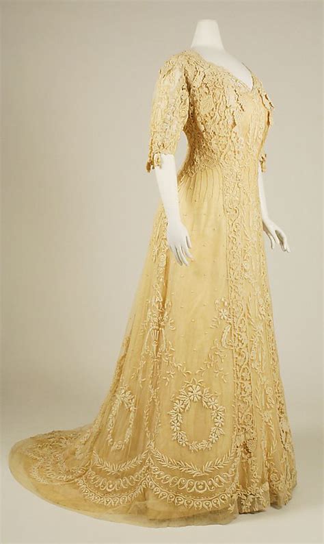 Afternoon Dress 1907 American Made Of Silk And Cotton Afternoon