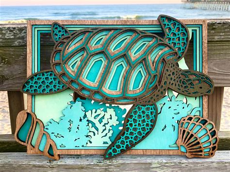 Sea Turtle Wall Art Sea Turtle Art Wood Turtle Beach Decor Home