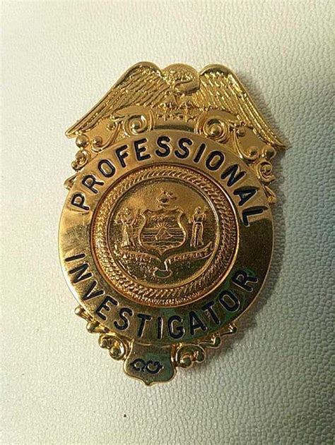 Sold Price: Professional Investigator Badge - Invalid date MST