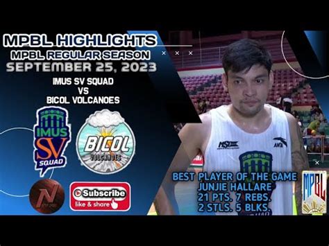 MPBL HIGHLIGHTS IMUS SV SQUAD VS BICOL VOLCANOES SEPTEMBER 25 2023