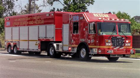 New Usar And Heavy Rescue Lacofd Usar Task Force 103 Responding Youtube