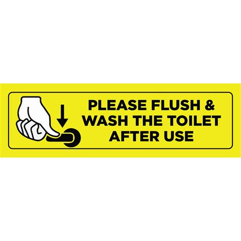 flush wash  toilet   sign sticker cw rigid pvc