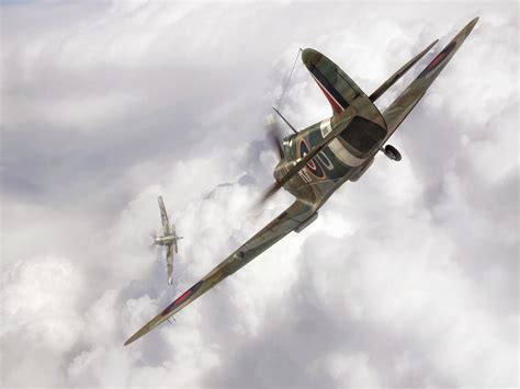 Spitfire Mk-iia Vs. Bf-109 HD desktop wallpaper : Widescreen : High ...