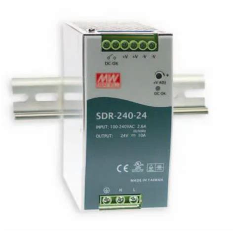 Mean Well SDR-240-24 Din Rail Power Supplies 240W 24V 10A W/PFC Function - Eezee