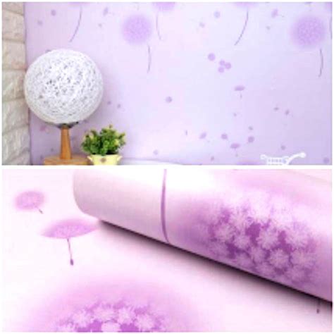 Wallpaper Dinding Bunga Sakura Daun Hijau Dasar Biru Cantik Sticker