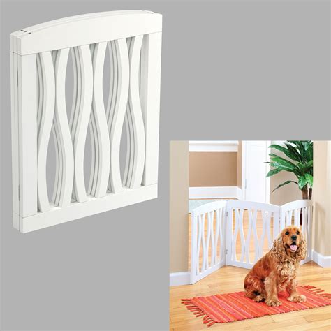 Pet Or Dog Gate Barrier 3 Panel 19 Tall 46 Wide Wood Modern Accent