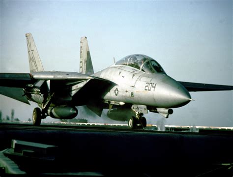 A Fighter Squadron Vf F A Tomcat Aircraft Stands By For