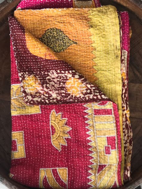 Vintage Kantha Quilt Furniture Lighting Decor