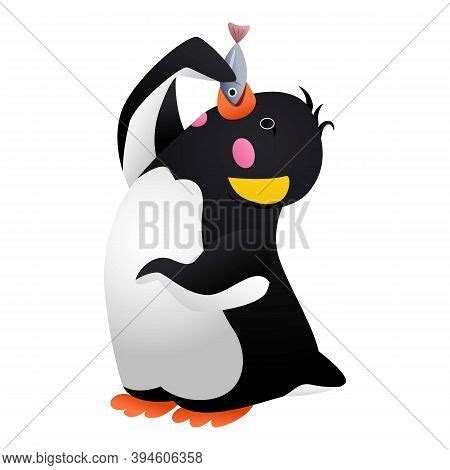 Penguin Eating Fish Clipart Background