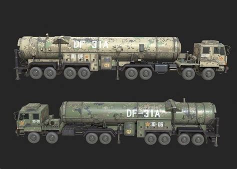 3D model 4 coatings of DF-31A CSS-10 DF31A ballistic missile launcher ...