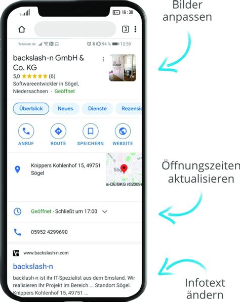 Google Unternehmensprofil Optimieren Google My Business Backslash N