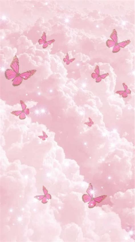 Cute Aesthetic Pink Butterfly In 2021 Pink Girly Cute Pink Background