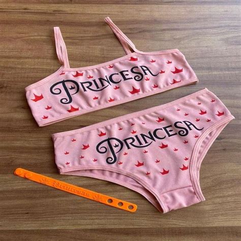 Kit 3 Unidades Conjuntos Lingerie Infantil Calcinha E Top Sem Bojo
