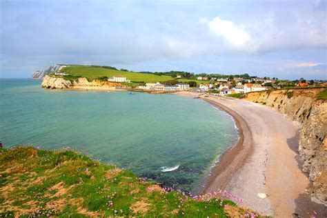 Freshwater Bay Isle Of Wight A Tourist Town On The South West Coast Of