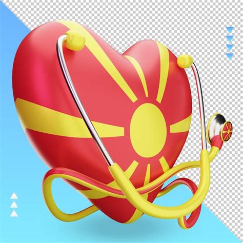 Premium Psd D World Health Day North Macedonia Flag Rendering Left View