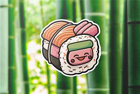 Cute Sushi Sticker Laptop Sticker Scrapbook Sticker Asian Food Sticker