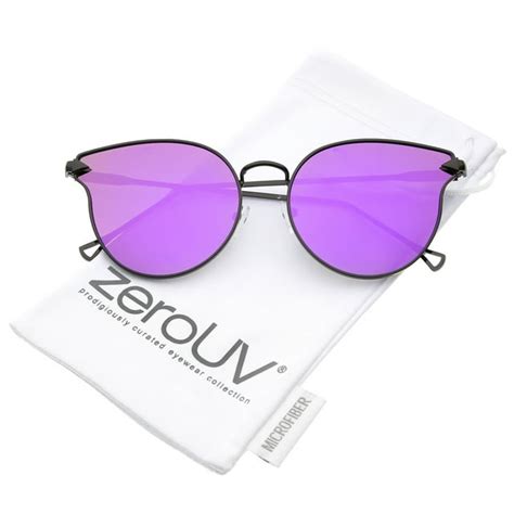 Zerouv Female Womens Metal Frame Arrow Temples Colored Mirror Flat