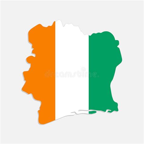 Flag Map Ivory Coast Stock Illustrations Flag Map Ivory Coast