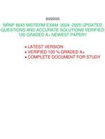 Nrnp Midterm Exam Updated Questions And Accurate