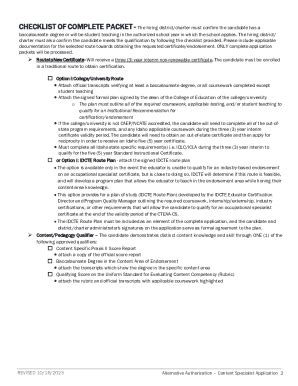 Fillable Online Application Packet For Alternative Authorization