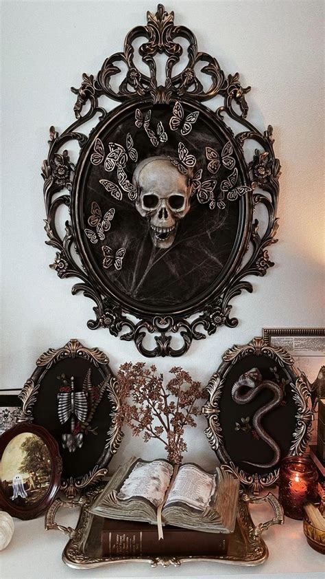 DIY Gothic Halloween Decor Spooky Skull Wall Art Diy Halloween