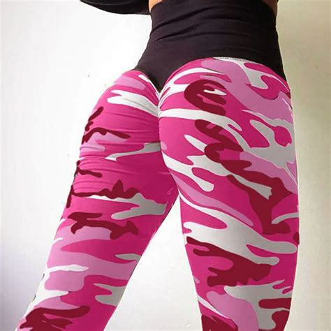 2018 Camo Print Stretched Camouflage Leggings Women Military Camouflage Pants Fitness High Waist