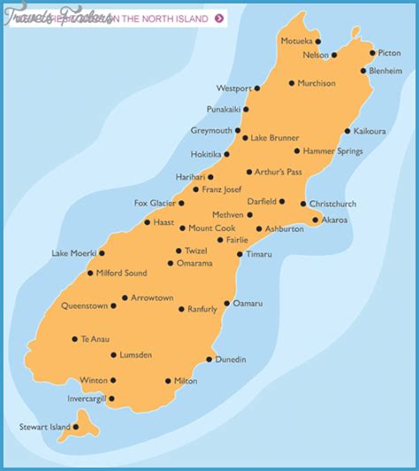 Map New Zealand South Island Travelsfinders