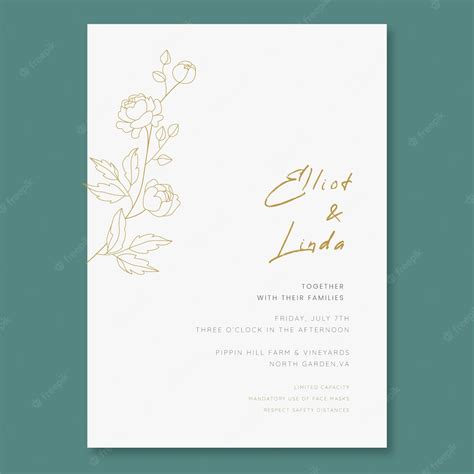 Free Vector | Hand drawn minimalist wedding invitation