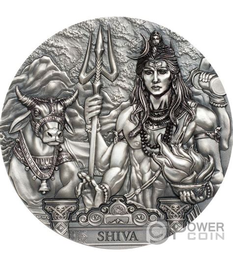 Shiva Universo Gods Of The World Oz Moneta Argento Cook Islands