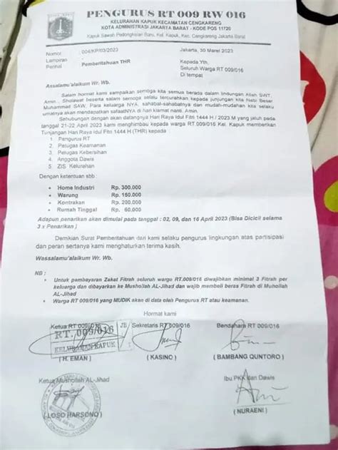 Viral Ketua RT Minta THR Di Jakarta Barat Pemkot Sebut Sudah Dicabut