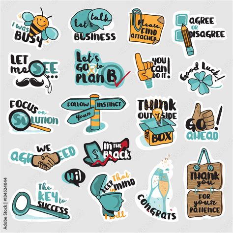 Set of flat design business signs. Isolated vector illustrations for ...