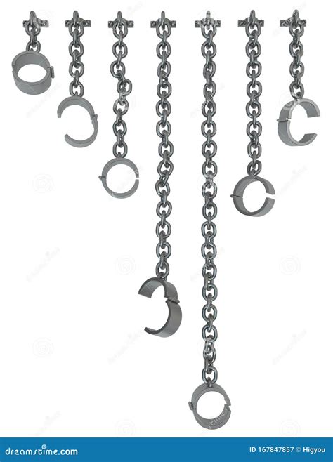 Attached Chain Shackles Hanging Selection Stock Illustration