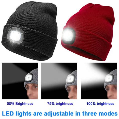 Chapeau Tricot Avec Lumi Re Led Pour Femmes Et Hommes Casquette De