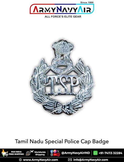 Buy Tamil Nadu Special Police Cap Badge Online At Armynavyair