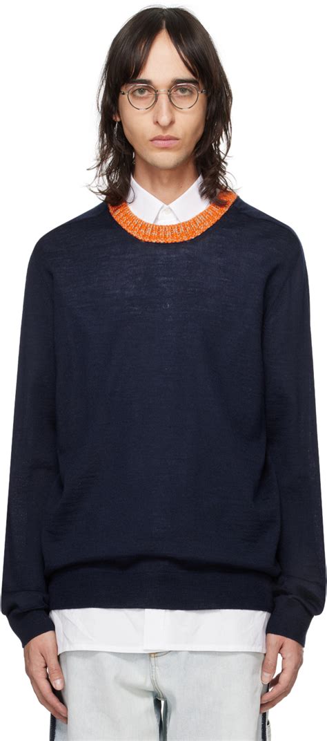 Maison Margiela Blue Saddle Sweater Maison Margiela