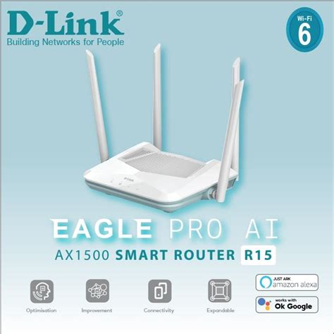 Smart Router D Link Eagle Pro R15 Ax1500 Dual Band 2x2 Wi Fi 6 Th