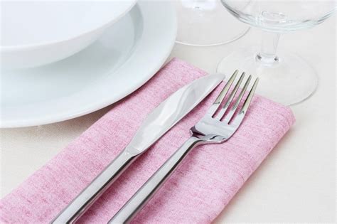 Premium Photo Table Setting With Fork Knife Plates And Napkin