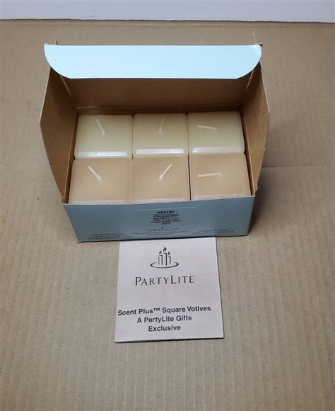 6 Pack Partylite Scent Plus Square Votive French Vanilla Candles New K02181 Ebay