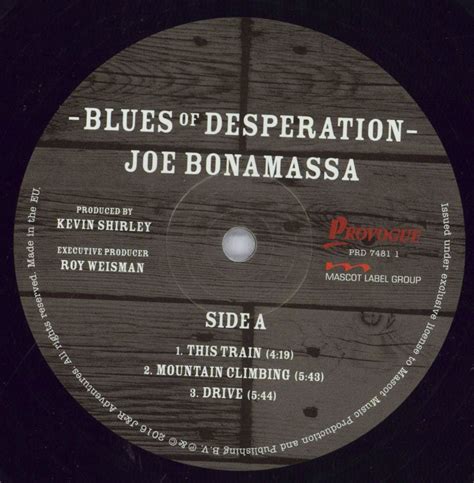 Joe Bonamassa Blues Of Desperation Uk 2 Lp Vinyl Set —