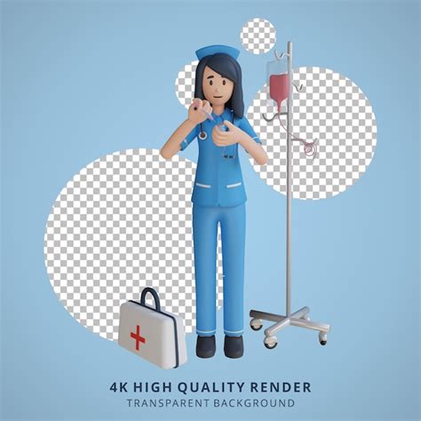 Premium Psd Nurse Holding A Blank White Board D Character Illustration