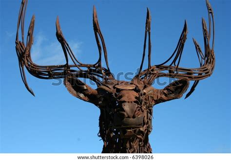 Metal Moose Sculpture Head Stock Photo (Edit Now) 6398026