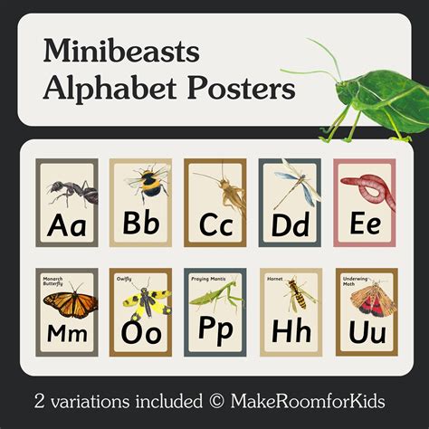 Minibeasts Alphabet Posters Classroom Decor Forest School Etsy