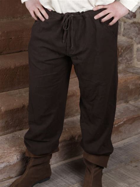 Baumwollhose Mit Schn Rung Dunkelbraun Ritterladen Mittelalter Hose