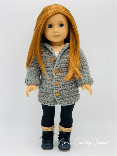 Cozy Cardigan Crochet Pattern For American Girl And Dolls Crown