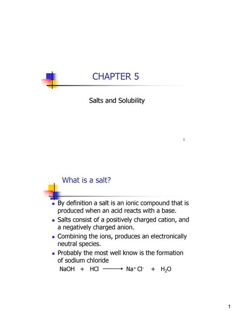 Chapter 5 (Students) - Practice Exam Material - CHAPTER 5 Salts and
