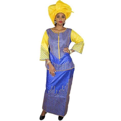 African Cloth For Women Embroidered Bazin Riche Dashiki Top Skirt With X20944 Embroidered