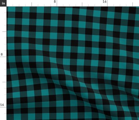 Black And Teal Plaid Lad19bs Fabric Spoonflower