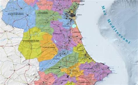 Nuevo mapa de las comarcas de la Comunitat Valenciana en qué comarca