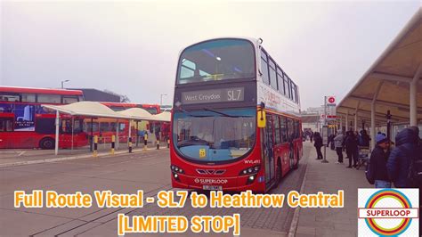 Full Route Visual London Bus Route SL7 West Croydon To Heathrow