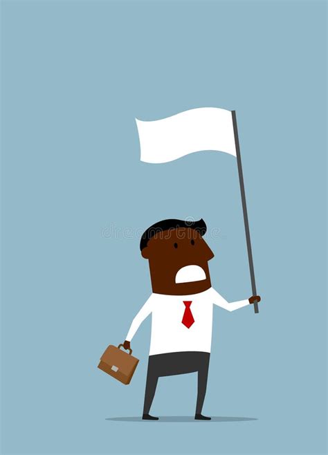 Cartoon Businessman Surrender White Flag Stock Illustrations 103